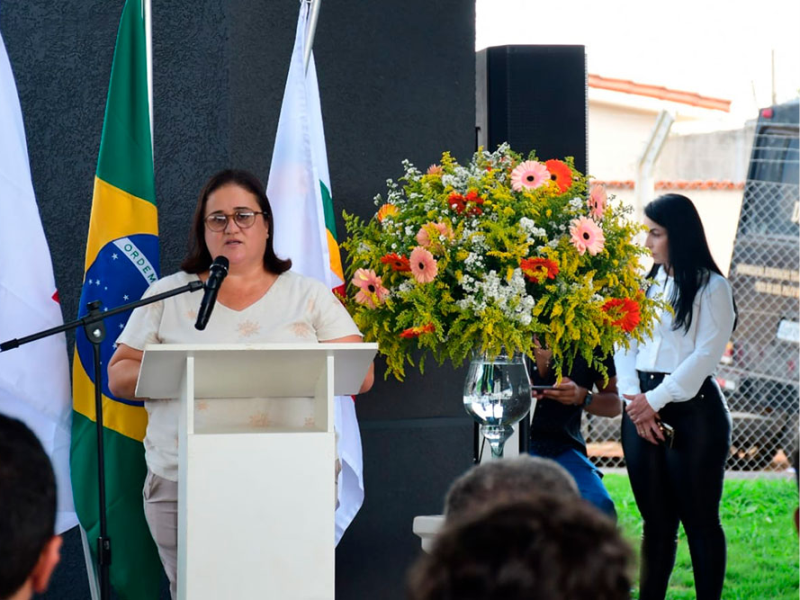 Prefeita Rislaine de Faria Cançado afirmou que o Fórum Digital possibilita a promoção do acesso à Justiça ( Crédito : Cecília Pederzoli )